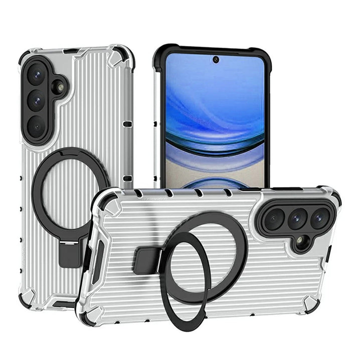 For Samsung Galaxy S26+ Magnetic Case with Kickstand PC + TPU Phone Cover - Transparent - 1
