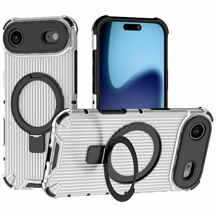 For iPhone Air Magnetic Case with Kickstand PC + TPU Phone Cover Compatible with MagSafe - Transparent - 1