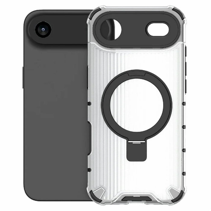 For iPhone Air Magnetic Case with Kickstand PC + TPU Phone Cover Compatible with MagSafe - Transparent - 4