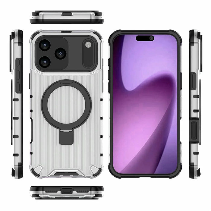 For iPhone 18 Pro Max / 17 Pro Max Magnetic Case with Kickstand PC + TPU Phone Cover Compatible with MagSafe - Transparent - 5