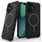 For iPhone 17 Case Compatible with MagSafe Corrugated Texture Heat Dissipation TPU + PC Phone Back Cover - Black - 2
