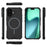 For iPhone 17 Case Compatible with MagSafe Corrugated Texture Heat Dissipation TPU + PC Phone Back Cover - Black - 3