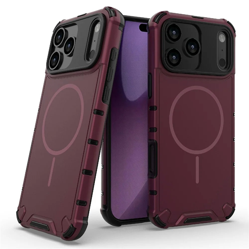 For iPhone 18 Pro / 17 Pro Case Compatible with MagSafe Corrugated Texture Heat Dissipation TPU + PC Phone Back Cover - Purple - 2