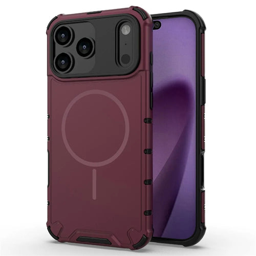 For iPhone 18 Pro Max / 17 Pro Max Case Compatible with MagSafe Corrugated Texture Heat Dissipation TPU + PC Phone Back Cover - Purple - 1