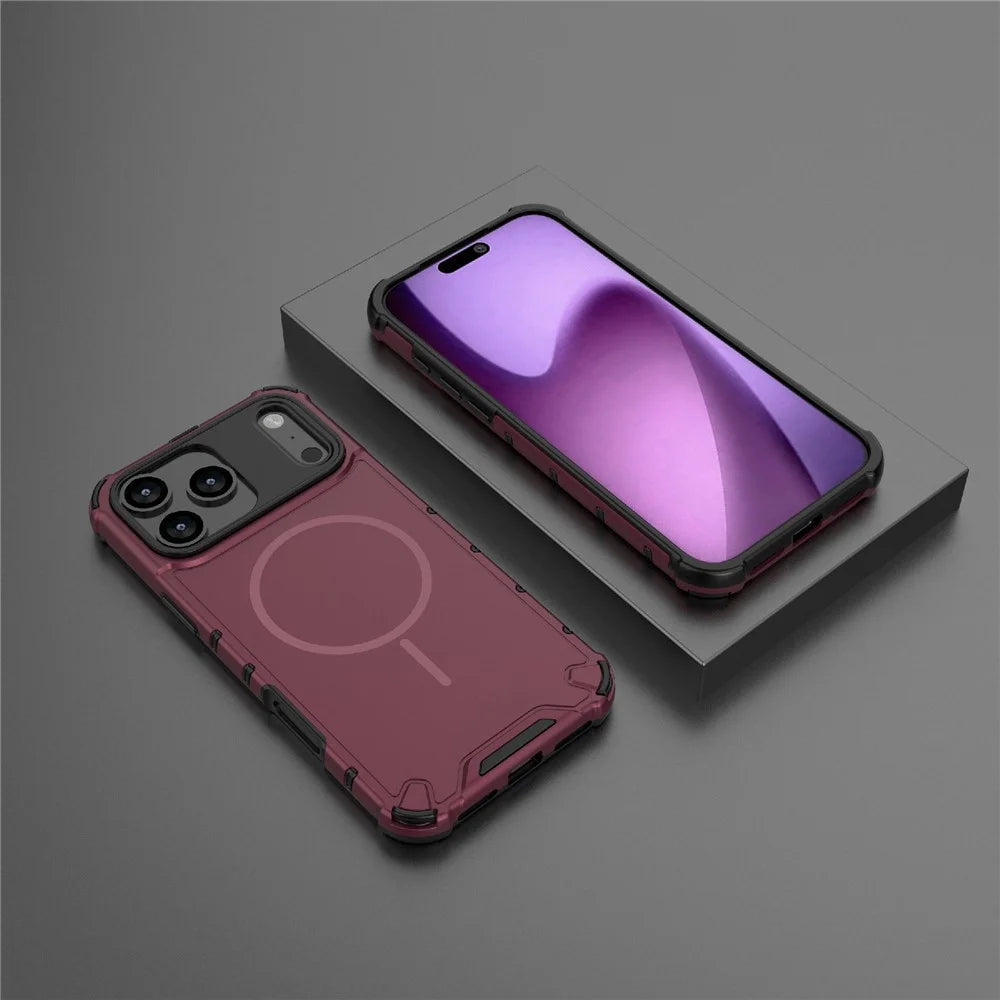 For iPhone 18 Pro Max / 17 Pro Max Case Compatible with MagSafe Corrugated Texture Heat Dissipation TPU + PC Phone Back Cover - Purple - 4