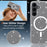 For Samsung Galaxy S25 FE Magnetic Case Glitter Design TPU PC PET Drop Proof Phone Cover - Transparent - 3