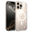 For iPhone 16 Pro Max Magnetic Case Glitter Design TPU PC PET Drop Proof Phone Cover - Transparent - 1
