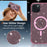 For iPhone 14 Plus / iPhone 15 Plus Magnetic Case Glitter Design TPU PC PET Drop Proof Phone Cover - Transparent Pink - 2