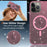 For iPhone 13 Pro Max Magnetic Case Glitter Design TPU PC PET Drop Proof Phone Cover - Transparent Pink - 2