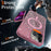 For iPhone 13 Pro Max Magnetic Case Glitter Design TPU PC PET Drop Proof Phone Cover - Transparent Pink - 3