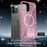 For iPhone 13 Pro Max Magnetic Case Glitter Design TPU PC PET Drop Proof Phone Cover - Transparent Pink - 4