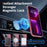 For iPhone 13 Pro Max Magnetic Case Glitter Design TPU PC PET Drop Proof Phone Cover - Transparent Pink - 7