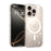 For iPhone 16 Pro Magnetic Case Glitter Design TPU PC PET Drop Proof Phone Cover - Transparent - 1