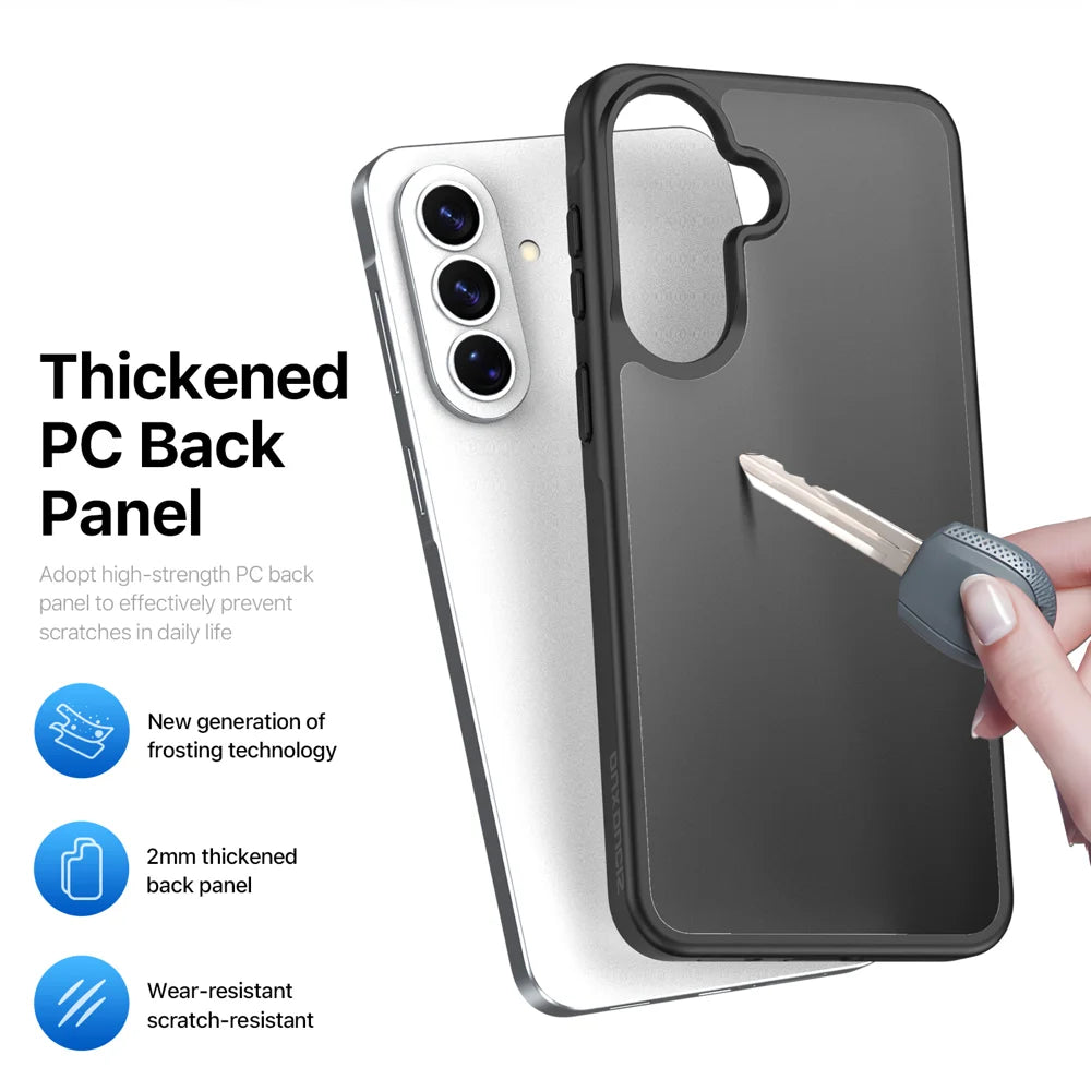 DUX DUCIS For Samsung Galaxy A56 5G / Galaxy A37 5G / A36 5G Case  Yind Series Matte Anti-fingerprint TPU+PC Phone Back Cover - Black - 6