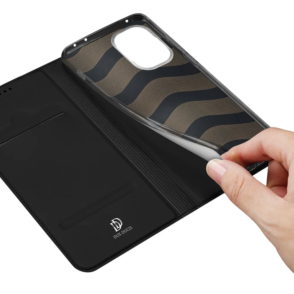 DUX DUCIS For OnePlus Ace 6T 5G / OnePlus 15R 5G / OnePlus Ace 6 5G Case  Skin Pro Series Leather Stand Cover Card Holder - Black - 7