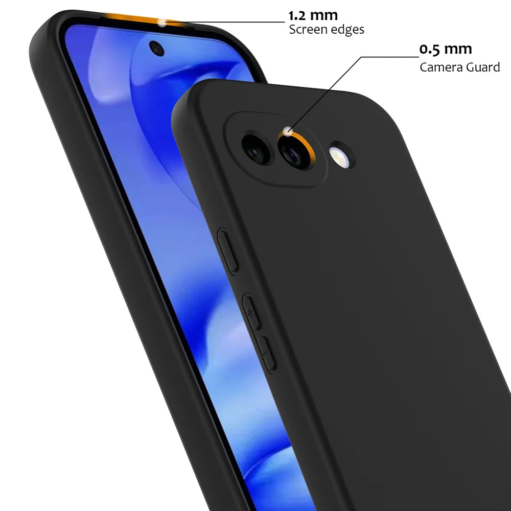 For Google Pixel 10a Magnetic Case Anti-Drop Liquid Silicone Phone Cover - Black - 6