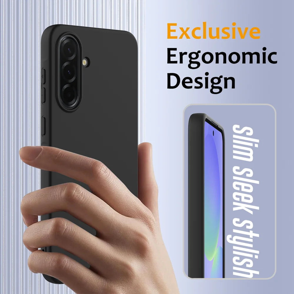 For Samsung Galaxy A37 5G Magnetic Case Anti-Drop Liquid Silicone Phone Cover - Black - 4