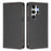 For Samsung Galaxy S25 Ultra Leather Wallet Case Magnetic Closure RFID Blocking Phone Cover - Black - 1