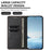 For iPhone 16 Pro Leather Wallet Case Magnetic Closure RFID Blocking Phone Cover - Black - 4