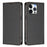 For iPhone 16 Pro Max Leather Wallet Case Magnetic Closure RFID Blocking Phone Cover - Black - 1