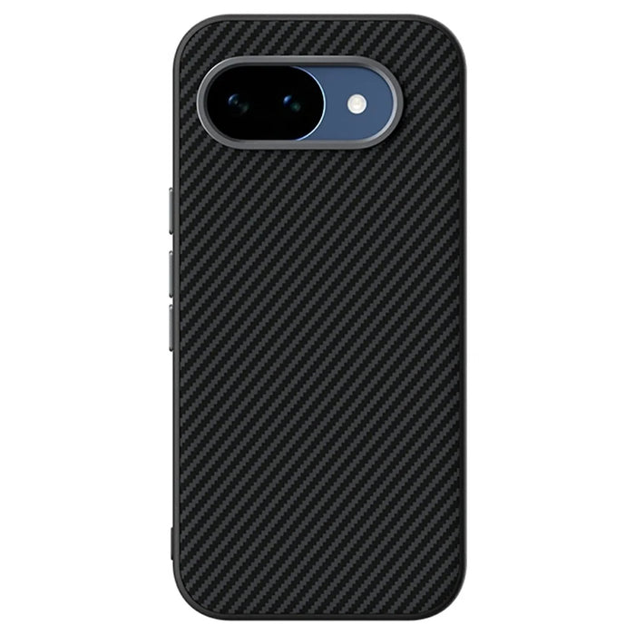 ABEEL For Google Pixel 10a Magnetic Case Carbon Fiber Texture TPU PC PU Phone Back Cover - Black - 2