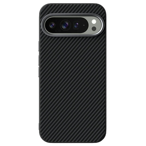 ABEEL For Google Pixel 9  /  9 Pro Magnetic Case Carbon Fiber Texture TPU PC PU Phone Back Cover - Black - 2