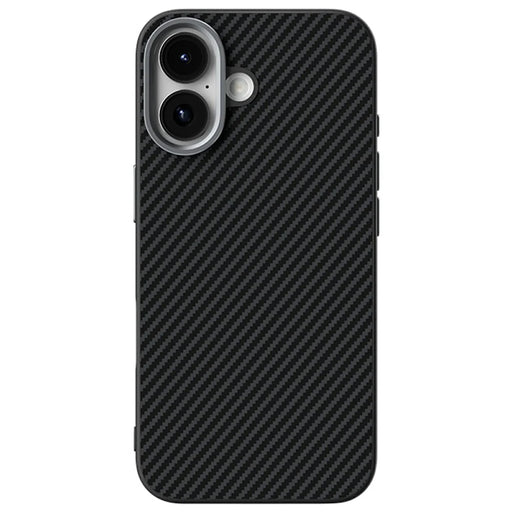 ABEEL For iPhone 17 Magnetic Case Carbon Fiber Texture TPU PC PU Phone Back Cover - Black - 2