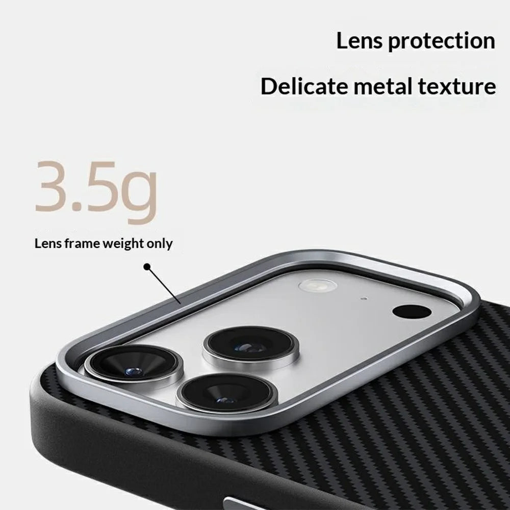 ABEEL For iPhone 18 Pro Max / 17 Pro Max Case Compatible with MagSafe Carbon Fiber Texture TPU PC PU Phone Back Cover - Black - 6