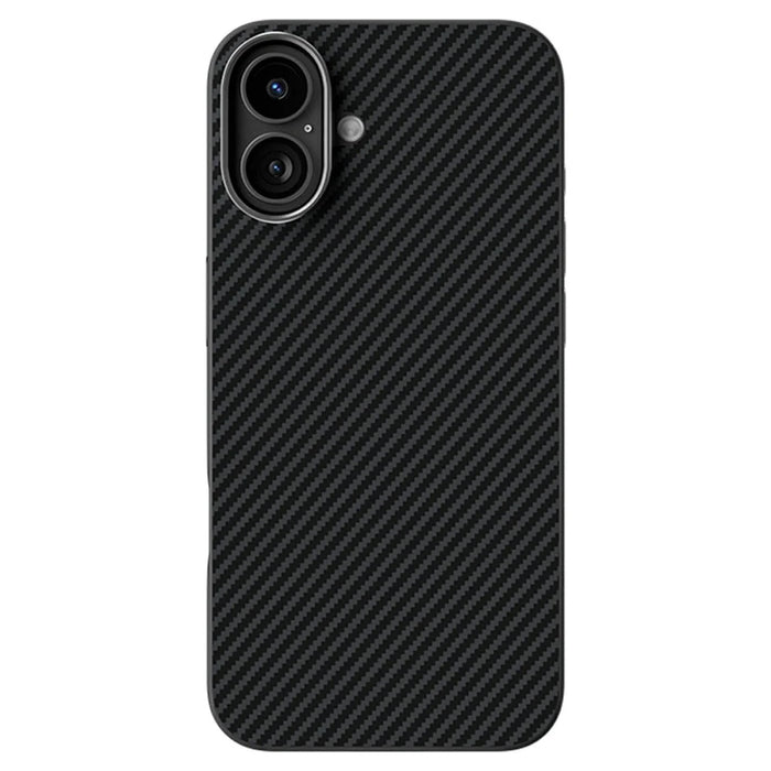 ABEEL For iPhone 16 Case Compatible with MagSafe Carbon Fiber Texture TPU PC PU Phone Back Cover - Black - 2