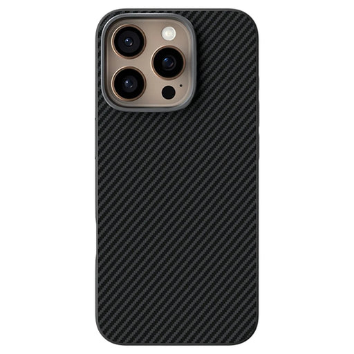 ABEEL For iPhone 16 Pro Max Case Compatible with MagSafe Carbon Fiber Texture TPU PC PU Phone Back Cover - Black - 2