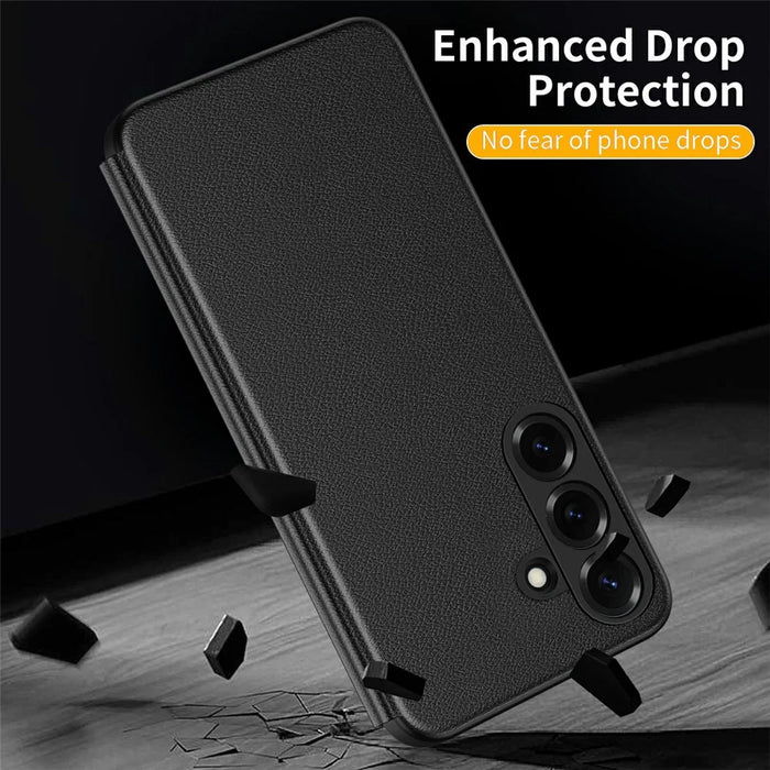For Samsung Galaxy A56 5G / A36 5G Case Smart View Window Leather Phone Cover - Black - 6