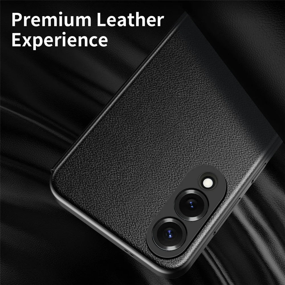 For Samsung Galaxy S25 Edge Case Smart View Window Leather Phone Cover - Black - 4