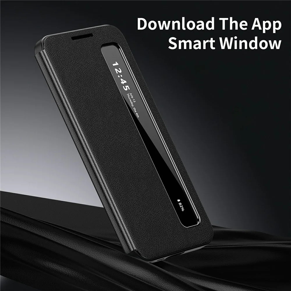 For Samsung Galaxy S26 Ultra Case Smart View Window Leather Phone Cover - Black - 2