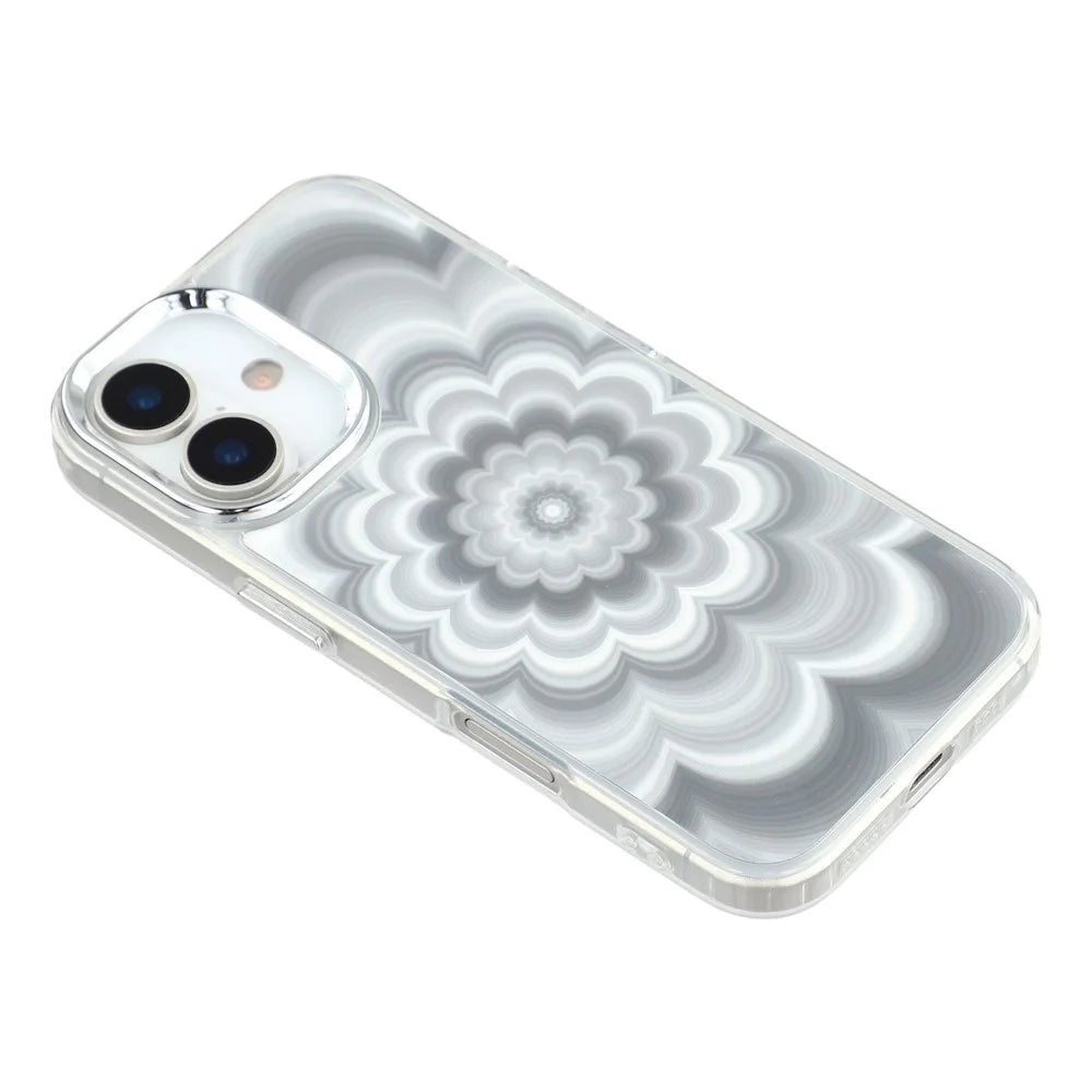 For iPhone 17 Case Striking Phantom Flower TPU Cover with Electroplating Lens Frame - 4