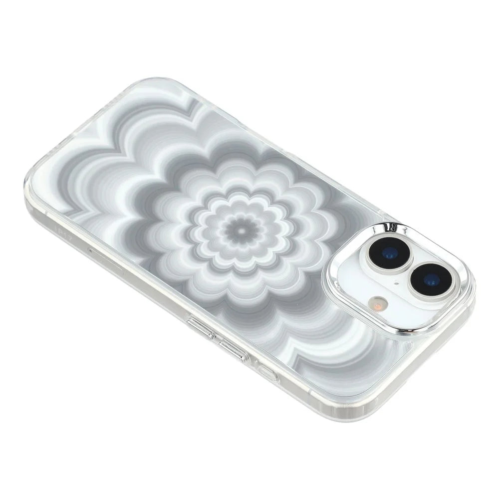 For iPhone 17 Case Striking Phantom Flower TPU Cover with Electroplating Lens Frame - 5