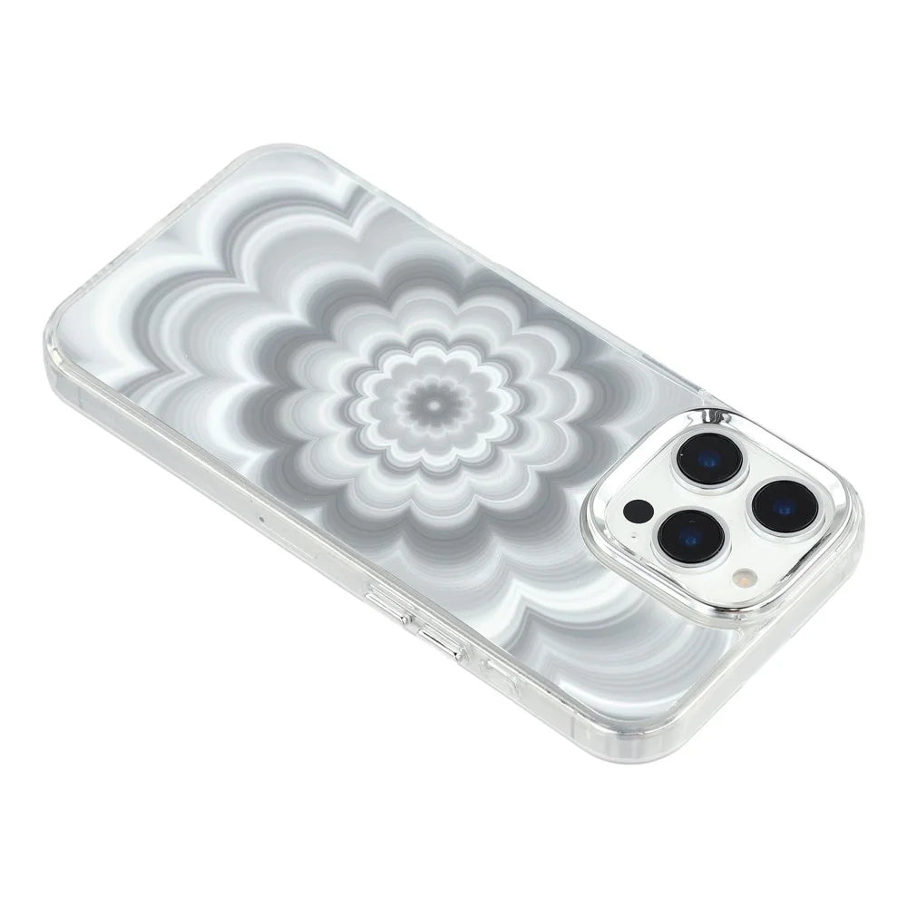 For iPhone 16 Pro Case Striking Phantom Flower TPU Cover with Electroplating Lens Frame - 5