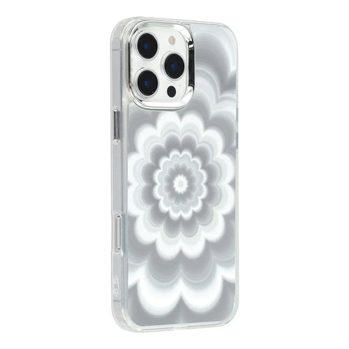 For iPhone 16 Pro Max Case Striking Phantom Flower TPU Cover with Electroplating Lens Frame - 1