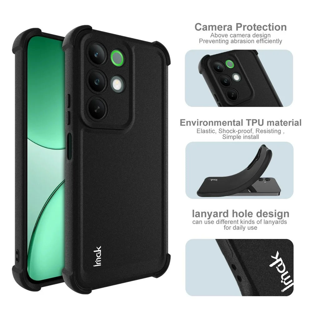 IMAK For Realme C85 5G / 15x (India) 5G Case TPU Phone Cover Airbag Shockproof Protection - Matte Black - 5