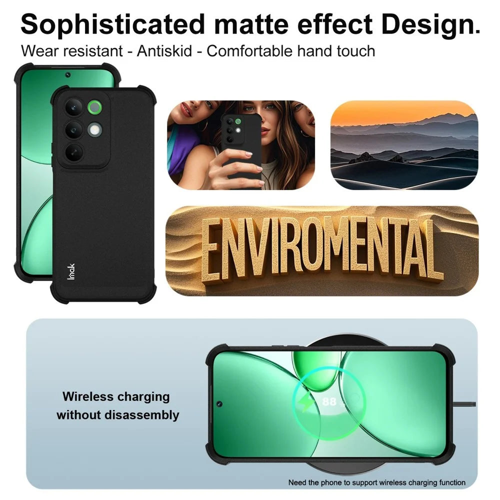 IMAK For Realme C85 5G / 15x (India) 5G Case TPU Phone Cover Airbag Shockproof Protection - Matte Black - 6
