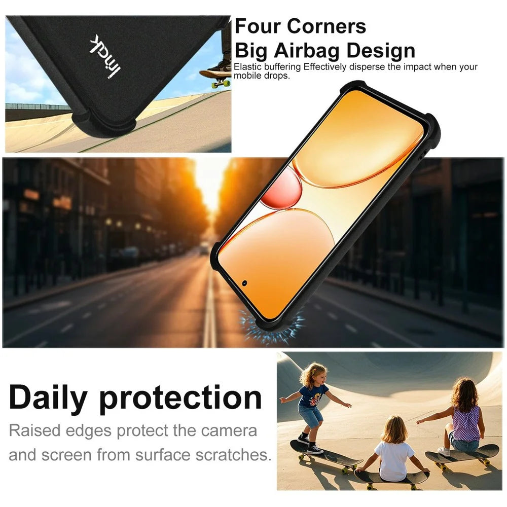 IMAK For Realme C85 Pro 4G Case TPU Phone Cover Airbag Shockproof Protection - Matte Black - 4