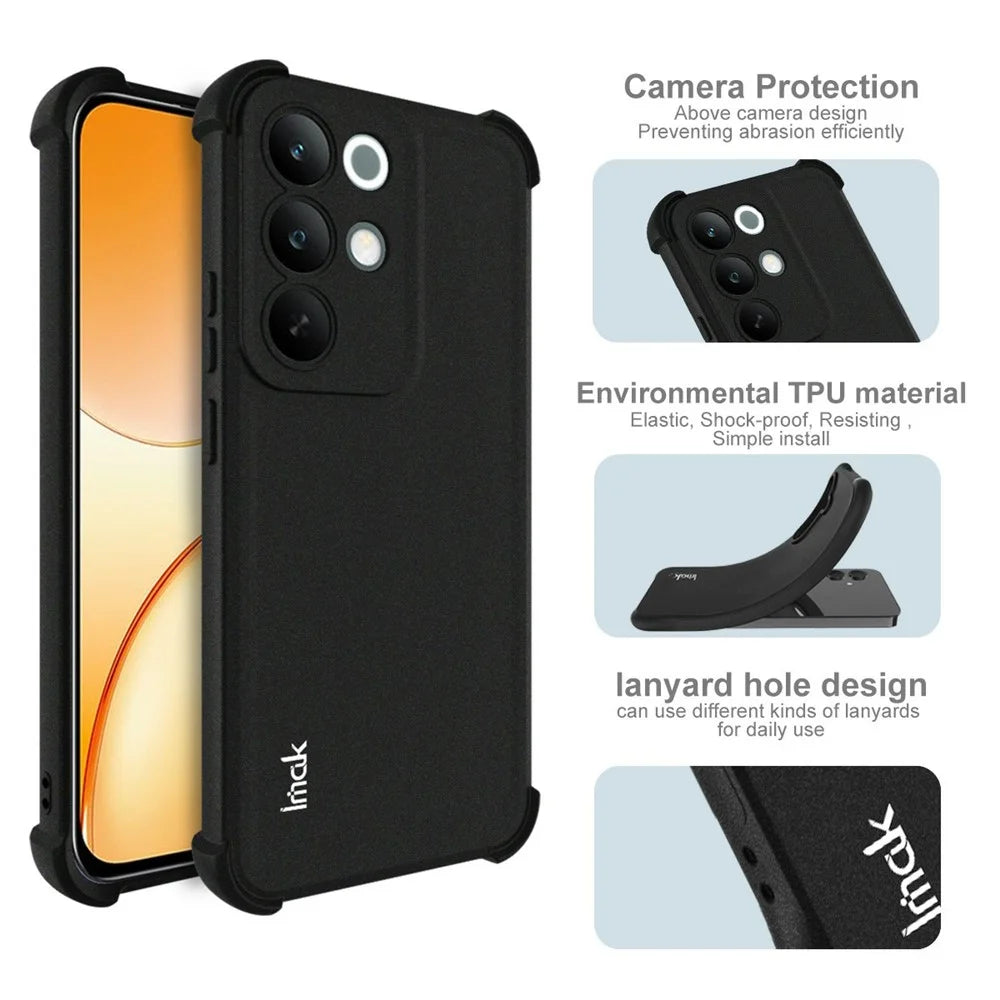 IMAK For Realme C85 Pro 4G Case TPU Phone Cover Airbag Shockproof Protection - Matte Black - 5