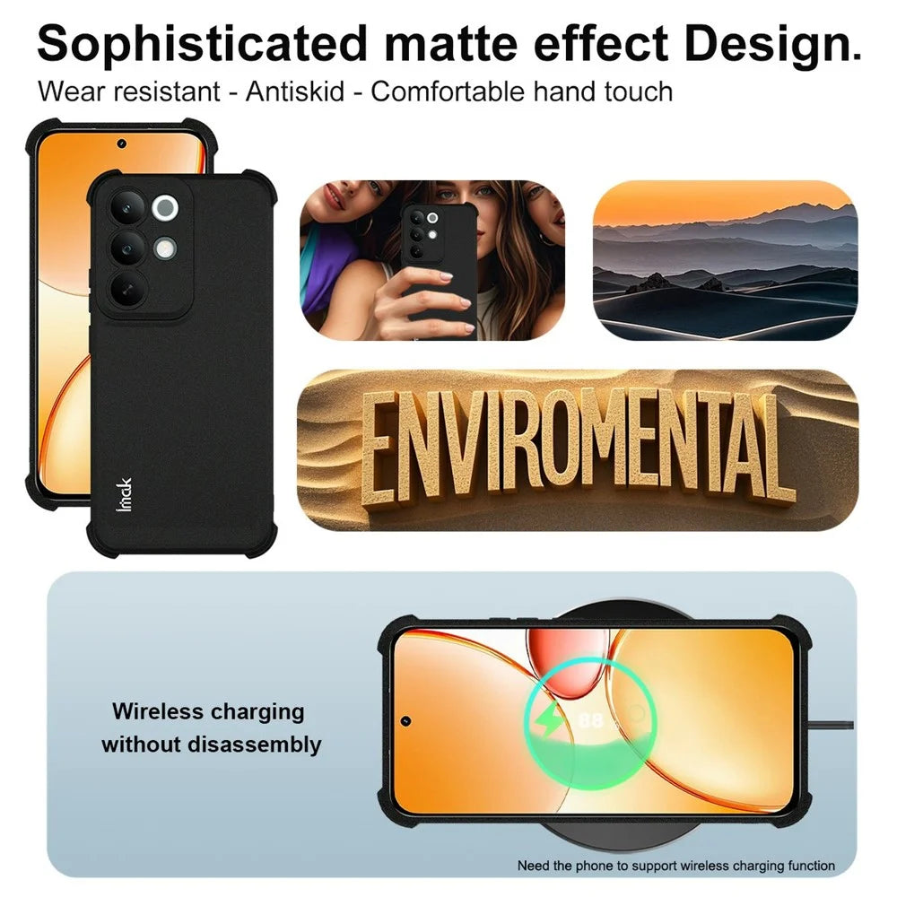 IMAK For Realme C85 Pro 4G Case TPU Phone Cover Airbag Shockproof Protection - Matte Black - 6