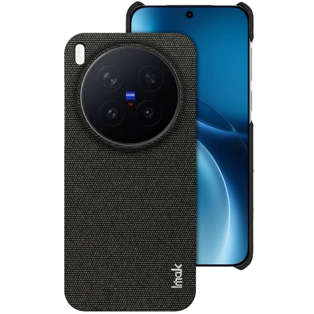 IMAK Ruiyi Series for vivo X300 Pro 5G Case Fabric Texture Leather + PC Phone Back Cover - Black - 1