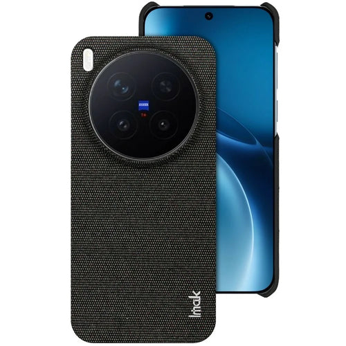 IMAK Ruiyi Series for vivo X300 Pro 5G Case Fabric Texture Leather + PC Phone Back Cover - Black - 1