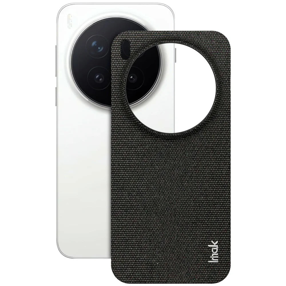 IMAK Ruiyi Series for vivo X300 Pro 5G Case Fabric Texture Leather + PC Phone Back Cover - Black - 2
