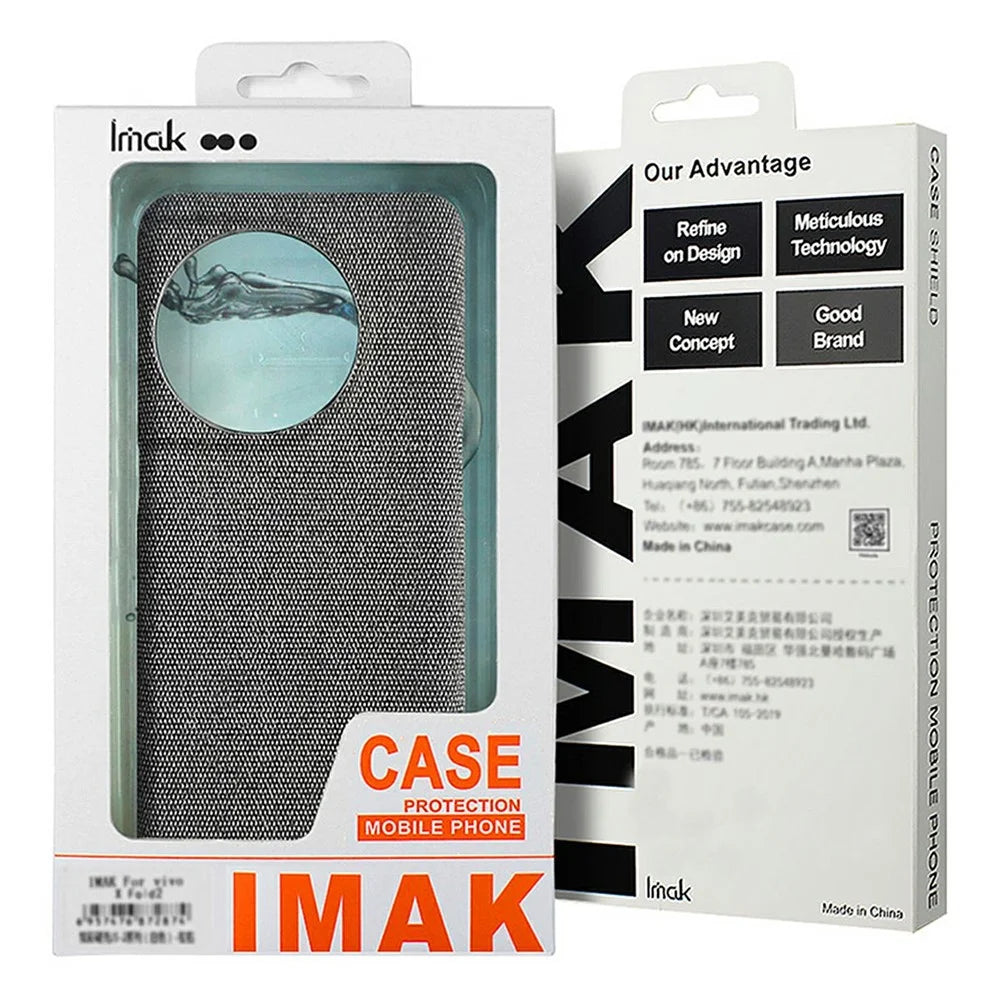 IMAK Ruiyi Series for vivo X300 Pro 5G Case Fabric Texture Leather + PC Phone Back Cover - Black - 7
