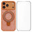 For iPhone 17 Pro Max Magnetic Case Glitter Design Ring Kickstand TPU + Acrylic Phone Cover with Screen Protector - Orange - 1