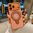 For iPhone 17 Pro Max Magnetic Case Glitter Design Ring Kickstand TPU + Acrylic Phone Cover with Screen Protector - Orange - 2