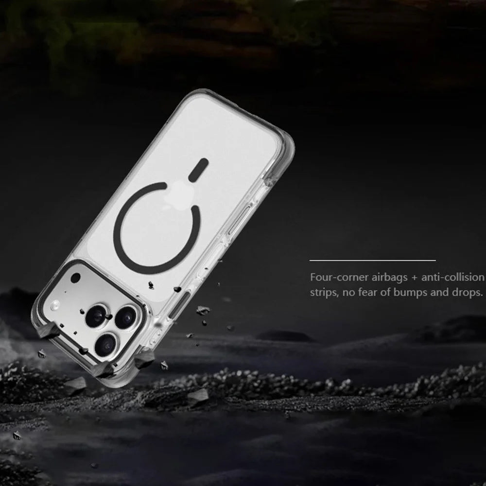 X-LEVEL For iPhone 17 Pro Max Case Compatible with MagSafe PC TPU Anti-drop Airbag Phone Cover - White - 3