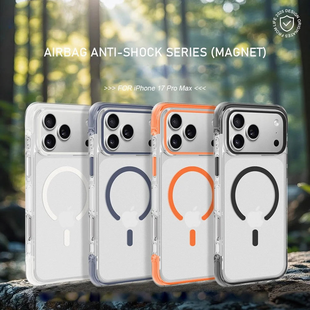 X-LEVEL For iPhone 17 Pro Max Case Compatible with MagSafe PC TPU Anti-drop Airbag Phone Cover - White - 4